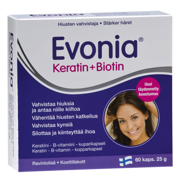 Evonia Keratin+Biotin, 60 caps.
