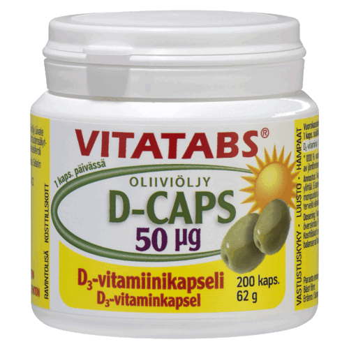 Vitatabs® D-Caps 50 µg, 200 caps.