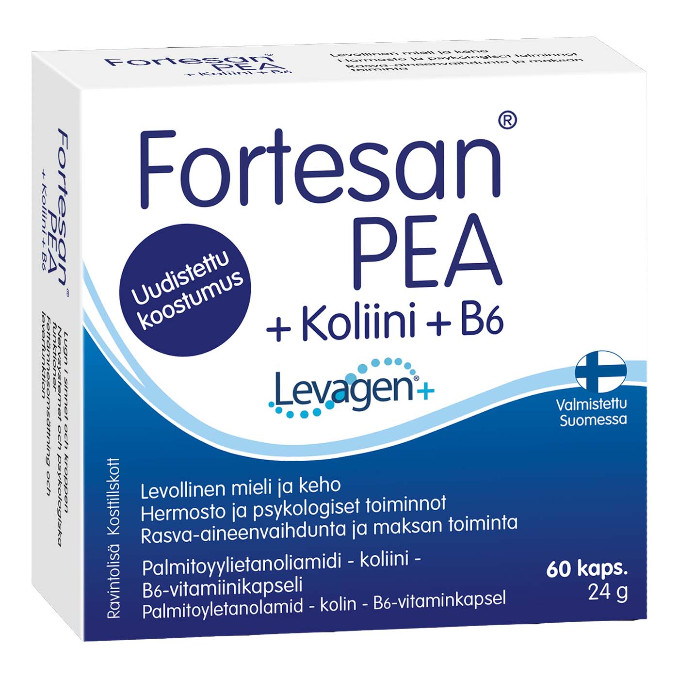 Fortesan® PEA + Choline + B6, 60 caps. Nordic Immunity Supplements