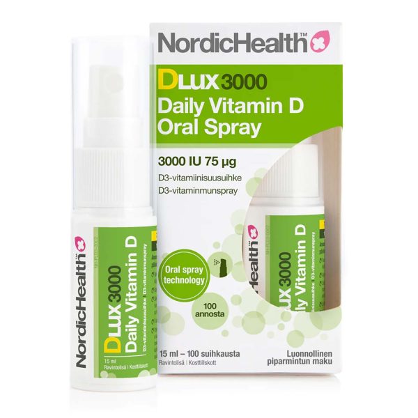 Nordic Health Dlux 3000 vitamin D oral spray, 15ml Nordic Immunity