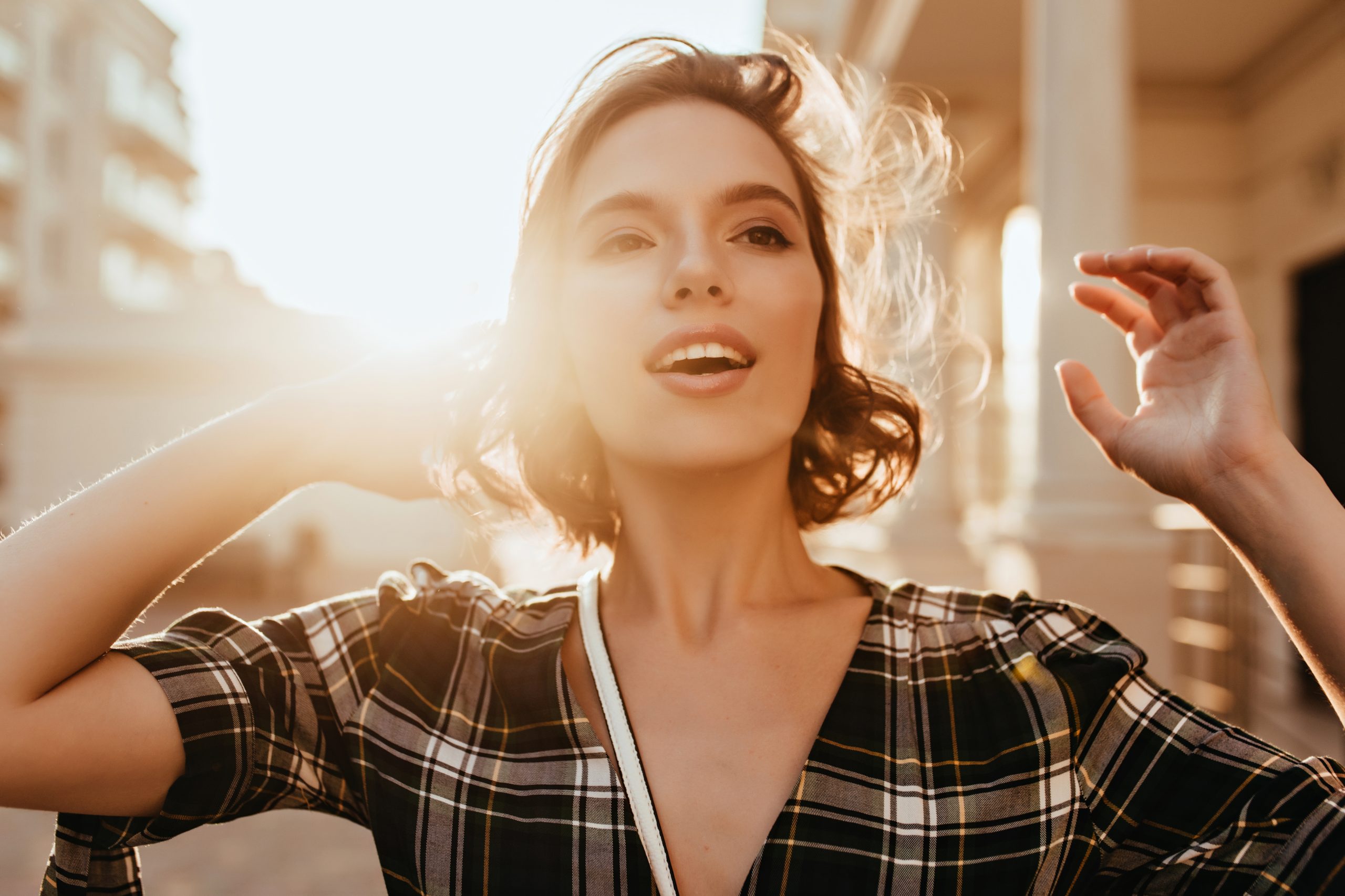 Happy woman nourished skin