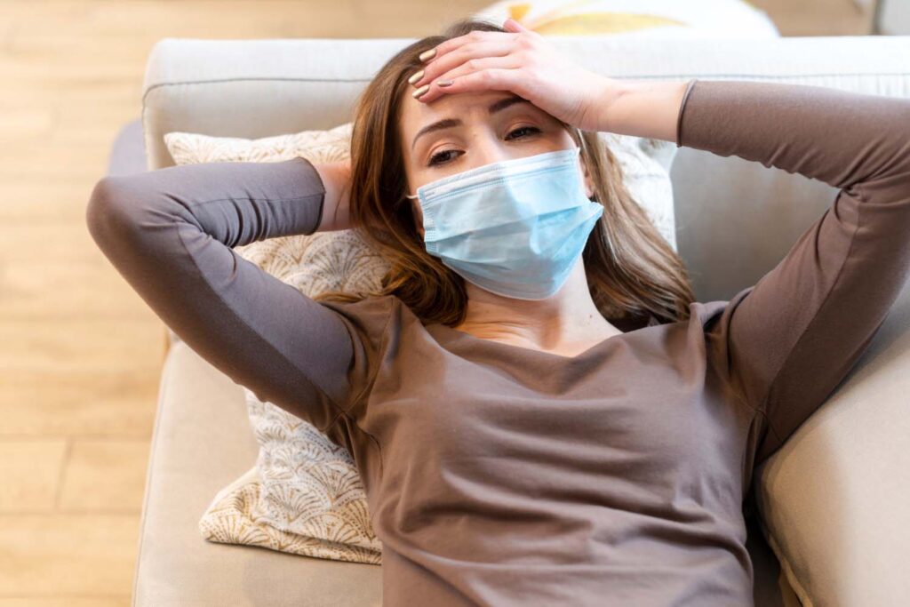 Young lady after having COVID