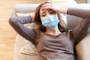 Young lady after having COVID